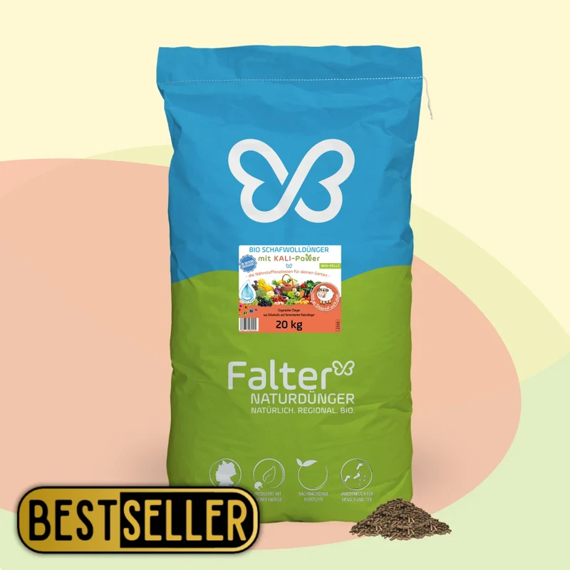 Falter BIO Schafwolldünger mit KALI-Power Mini-Pells 20 kg - kaliumreiche Schafwollpellets