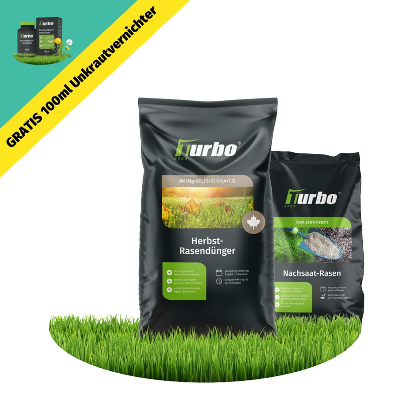 Herbst Rasenset + GRATIS Unkrautvernichter (1000 m²)