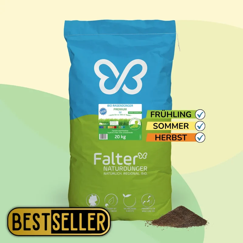 Falter BIO Rasendünger Premium 20 kg - tierfreundlicher organischer Dünger