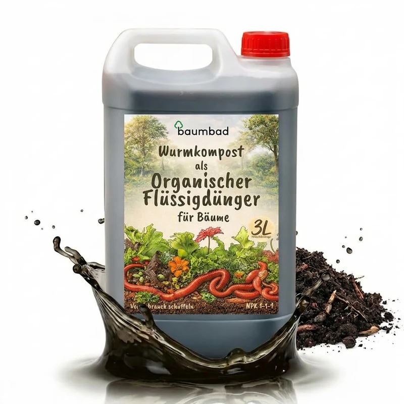 baumbad Flüssigdünger aus Wurmkompost 3 Liter - NPK 1-1-1