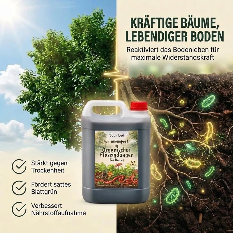 baumbad Flüssigdünger aus Wurmkompost 3 Liter - NPK 1-1-1