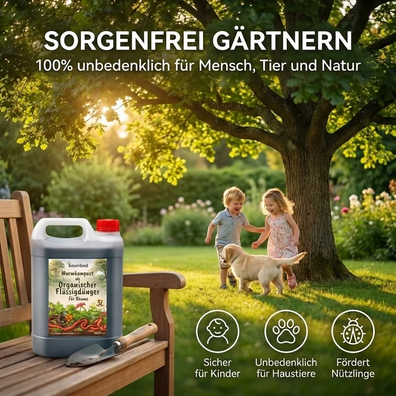 baumbad Flüssigdünger aus Wurmkompost 3 Liter - NPK 1-1-1