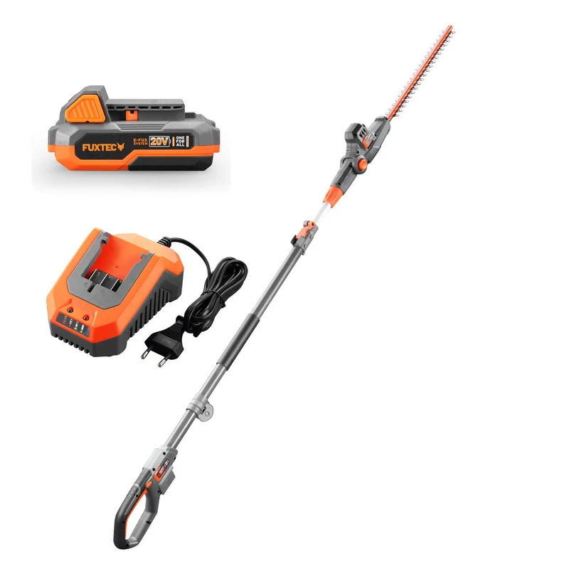 B-WARE FUXTEC 20V Akku Hochheckenschere FX-E1HH20 SET mit 1 x Akku 2Ah, 1 x Ladegerät 2,4A