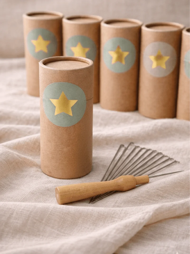 Filznadel Set mit Holzgriff – 10 Nadeln für Nadelfilzen & DIY Filzprojekte