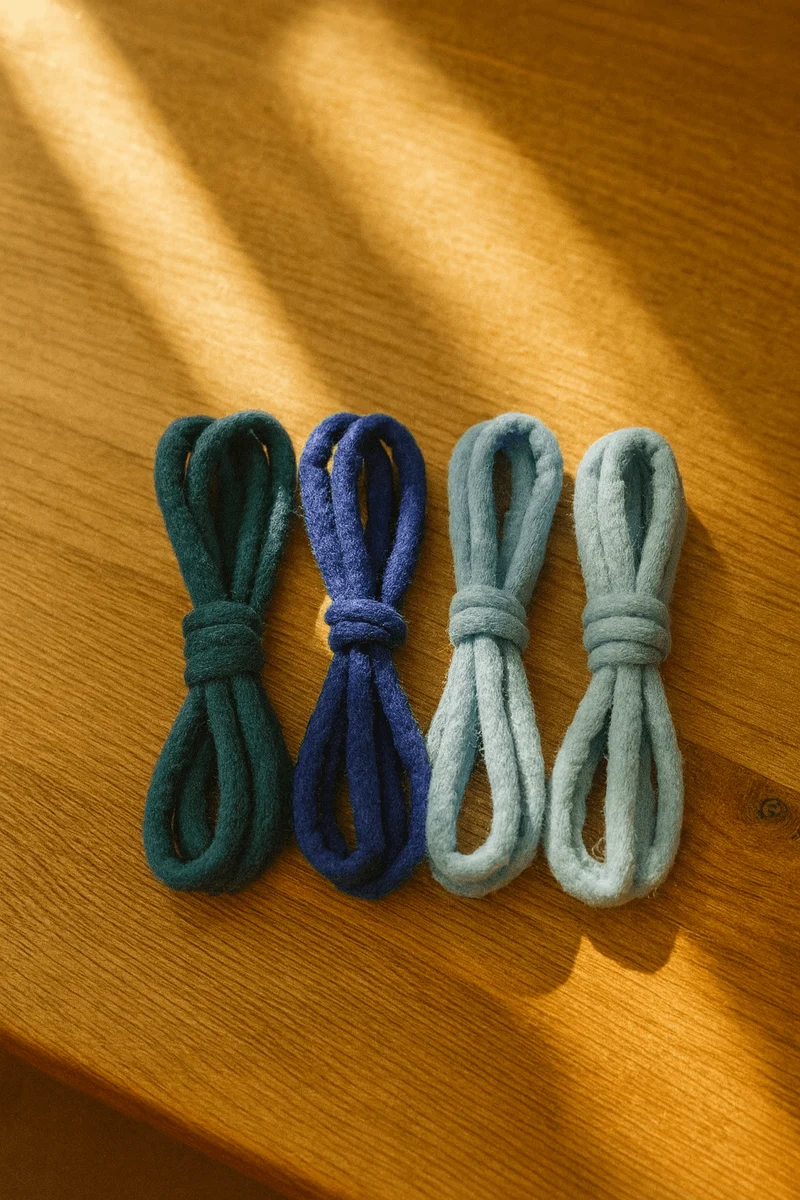 Filzschnur-Set aus reiner Wolle – 4 Farbverläufe à 150 cm