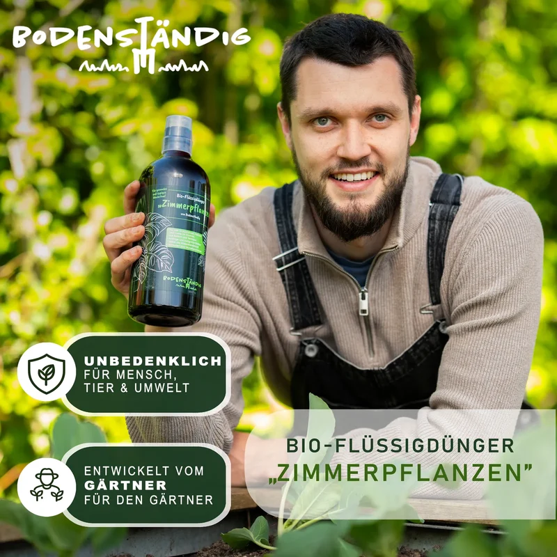 Bodenständig Zimmerpflanzen Bio-Flüssigdünger – Für sattgrüne & kräftige Pflanzen, 1 l