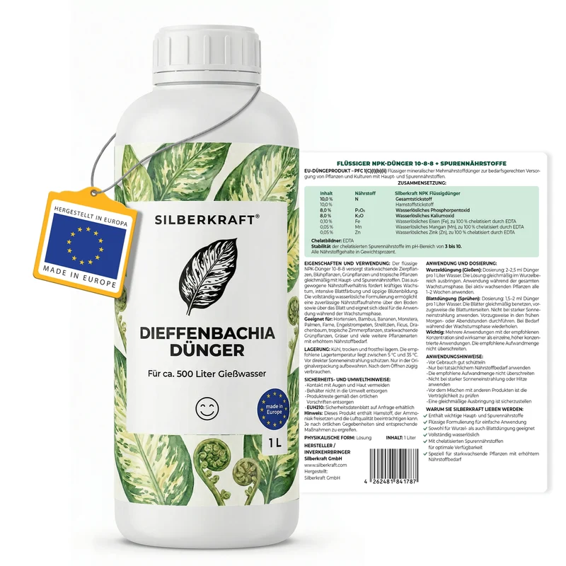 Dieffenbachia-Dünger - Mineralischer NPK Flüssigdünger 10-8-8 mit Stickstoff - Dünger für Dieffenbachia