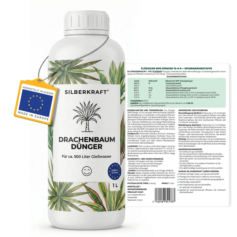 Drachenbaum-Dünger - Mineralischer NPK Flüssigdünger 10-8-8 mit Stickstoff - Dünger für Drachenbaum