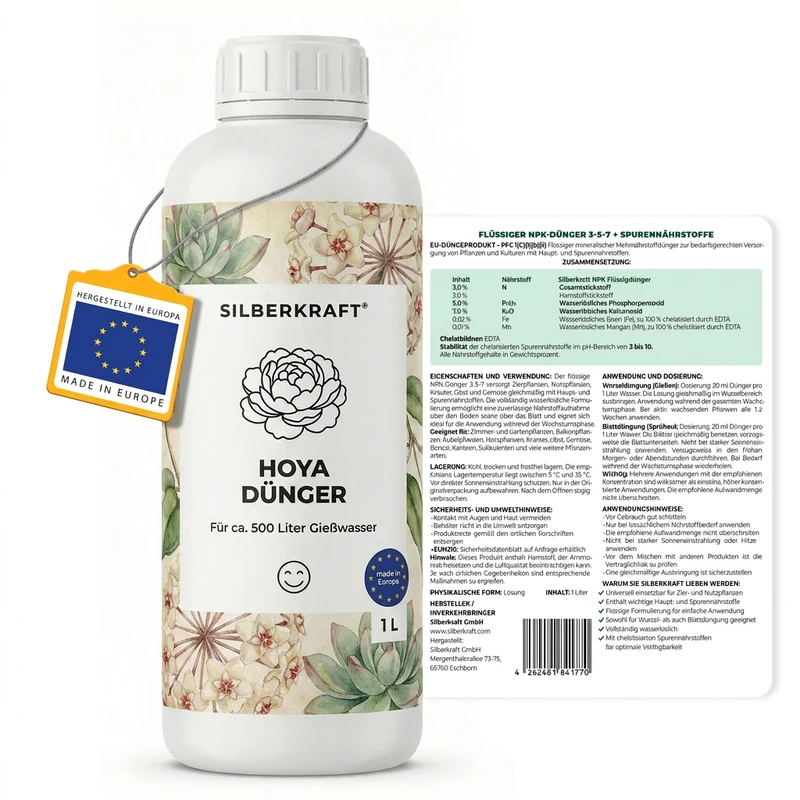 Hoya Dünger - Mineralischer NPK Flüssigdünger mit Stickstoff - Dünger für Hoya - Wachsblumen Dünger