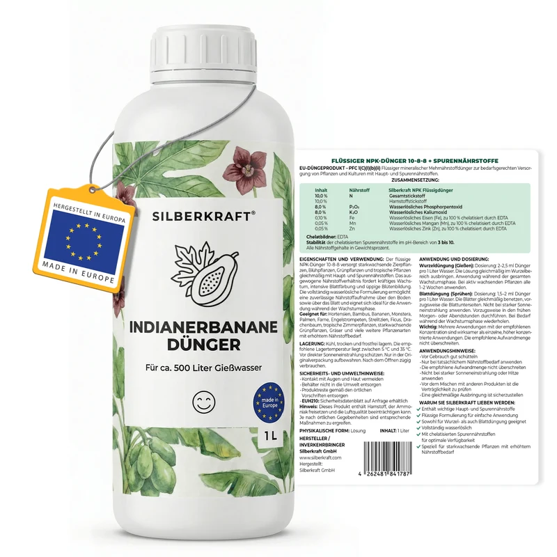 Indianerbanane-Dünger - Mineralischer NPK Flüssigdünger 10-8-8 mit Stickstoff - Dünger für Indianerbanane