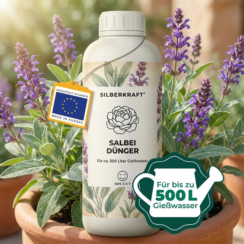 Salbei Dünger - Mineralischer NPK Flüssigdünger mit Stickstoff - Dünger für Salbei - Salvia officinalis Dünger