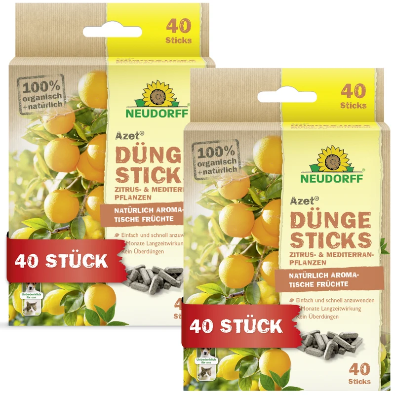 Neudorff Azet DüngeSticks für Zitrus- und Mediterranpflanzen
