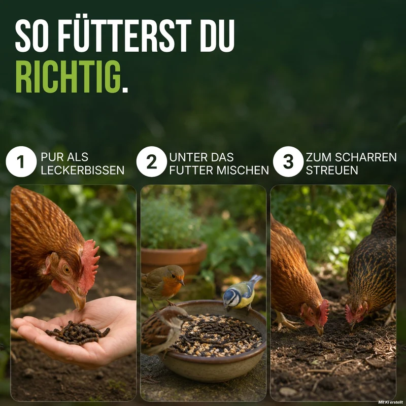 Premium Schwarze Soldatenfliegenlarve