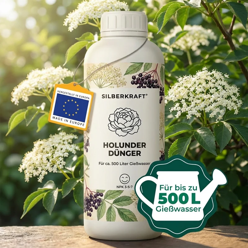 Holunder Dünger - Mineralischer NPK Flüssigdünger mit Stickstoff - Dünger für Holunder - Sambucus Dünger