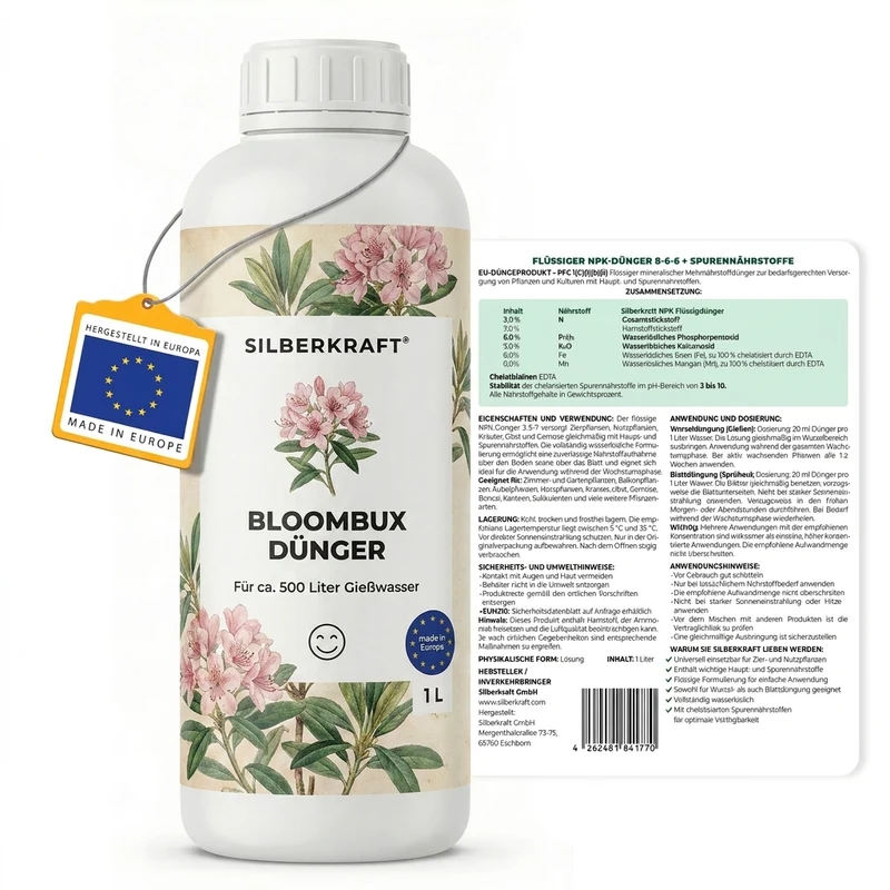 Bloombux Dünger - Mineralischer NPK Flüssigdünger mit Stickstoff - Dünger für Bloombux - Rhododendron micranthum Dünger