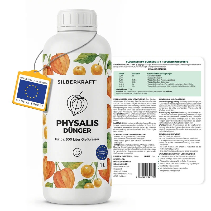 Physalis-Dünger - Mineralischer NPK Flüssigdünger 3-5-7 mit Stickstoff - Dünger für Physalis