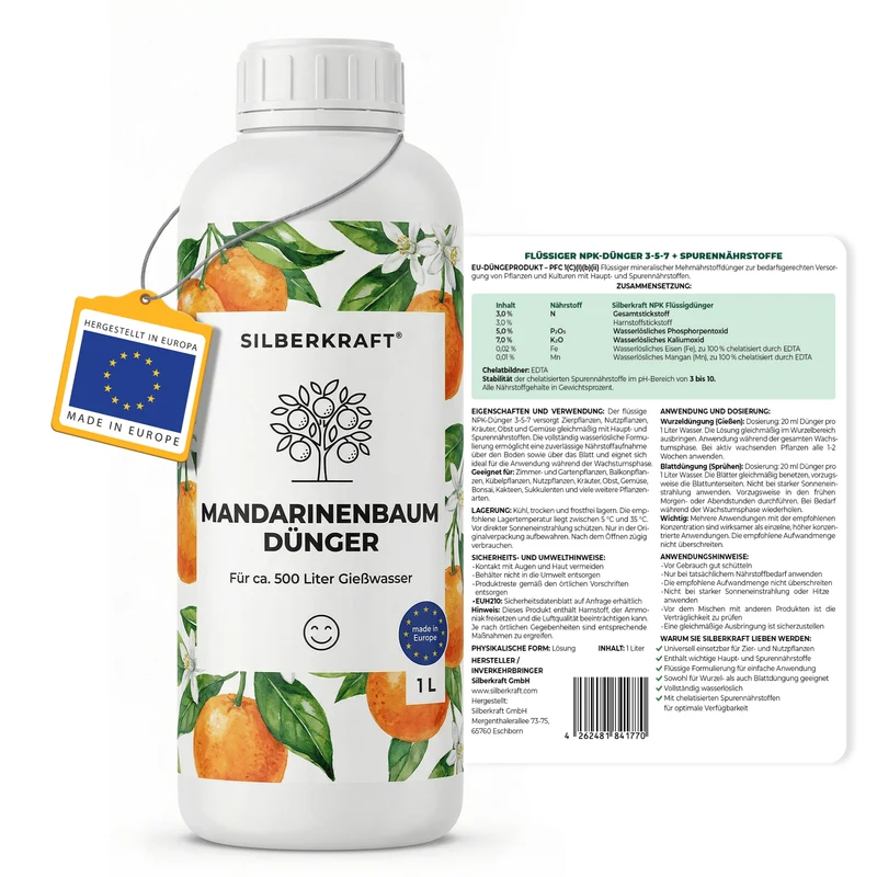 Mandarinenbaum-Dünger - Mineralischer NPK Flüssigdünger 3-5-7 mit Stickstoff - Dünger für Mandarinenbaum
