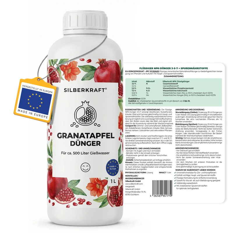 Granatapfel-Dünger - Mineralischer NPK Flüssigdünger 3-5-7 mit Stickstoff - Dünger für Granatapfel