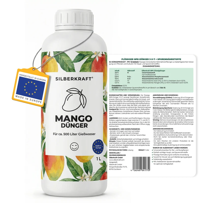 Mango-Dünger - Mineralischer NPK Flüssigdünger 3-5-7 mit Stickstoff - Dünger für Mango