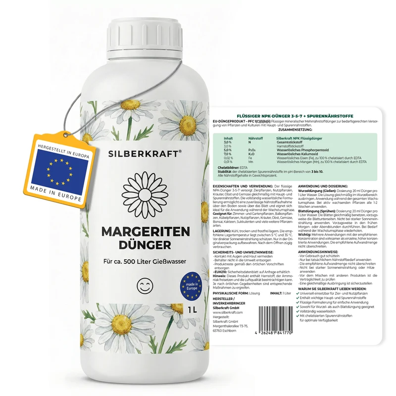 Margeriten-Dünger - Mineralischer NPK Flüssigdünger 3-5-7 mit Stickstoff - Dünger für Margeriten