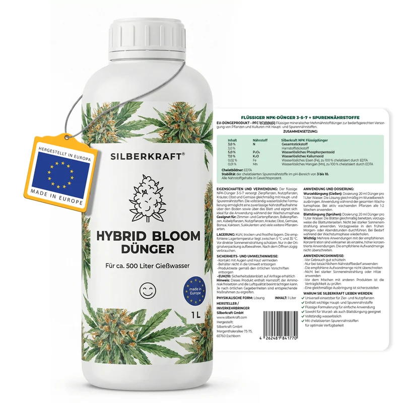 Hybrid-Bloom-Dünger - Mineralischer NPK Flüssigdünger 3-5-7 mit Stickstoff - Dünger für Hybrid Bloom