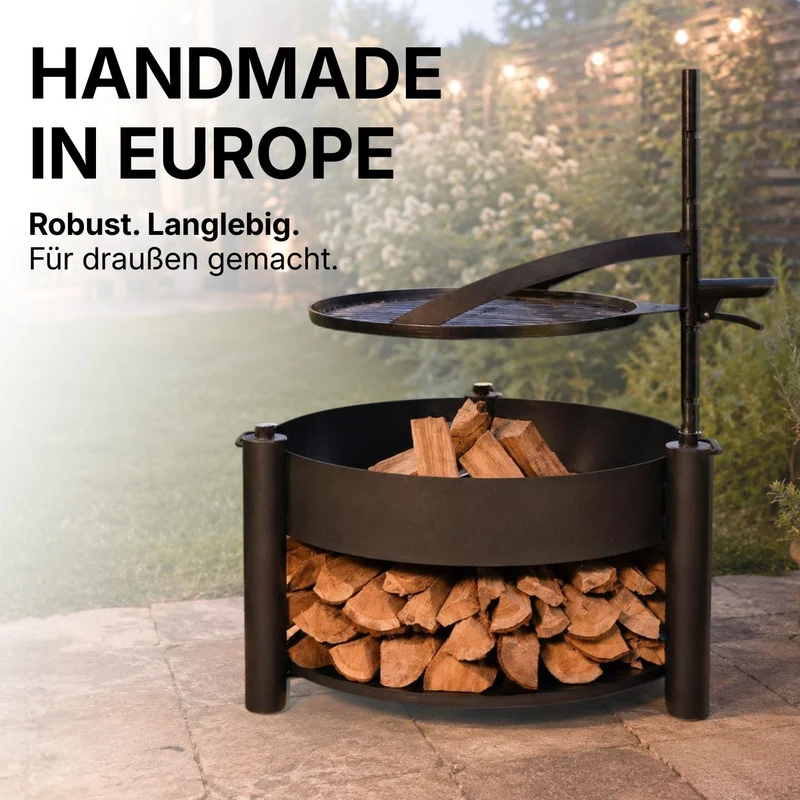 CookKing Feuerschale Montana X inkl. Holzlager & Zubehör