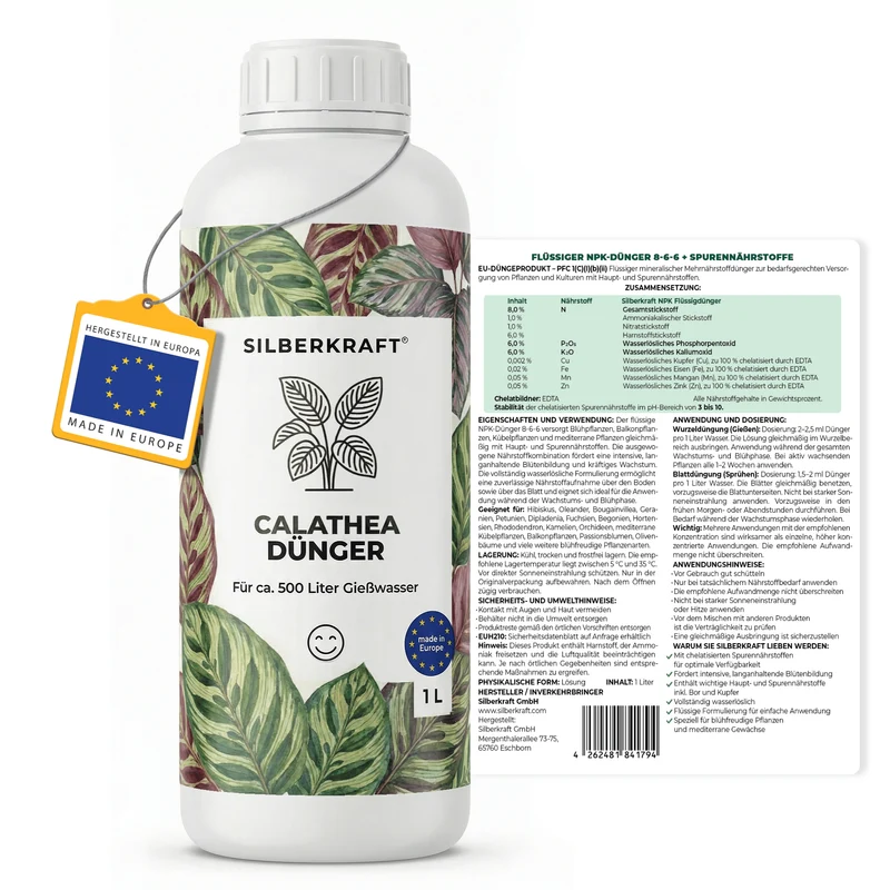 Calathea-Dünger - Mineralischer NPK Flüssigdünger 8-6-6 mit Stickstoff - Dünger für Calathea