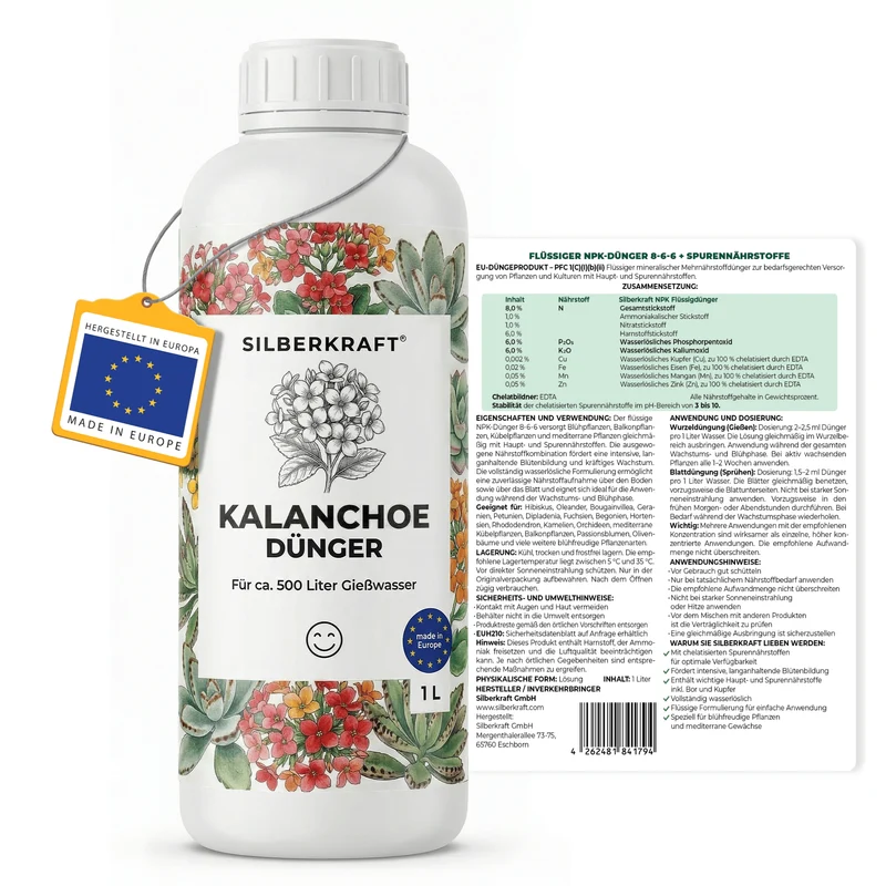 Kalanchoe-Dünger - Mineralischer NPK Flüssigdünger 8-6-6 mit Stickstoff - Dünger für Kalanchoe