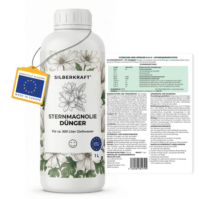 Sternmagnolie-Dünger - Mineralischer NPK Flüssigdünger 8-6-6 mit Stickstoff - Dünger für Sternmagnolie