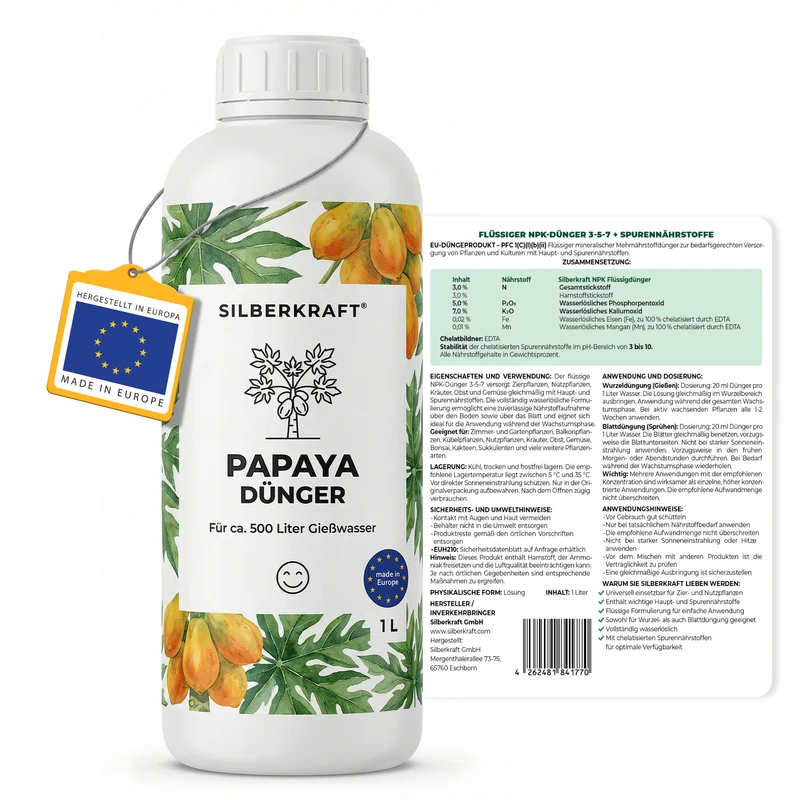 Papaya-Dünger - Mineralischer NPK Flüssigdünger 3-5-7 mit Stickstoff - Dünger für Papaya