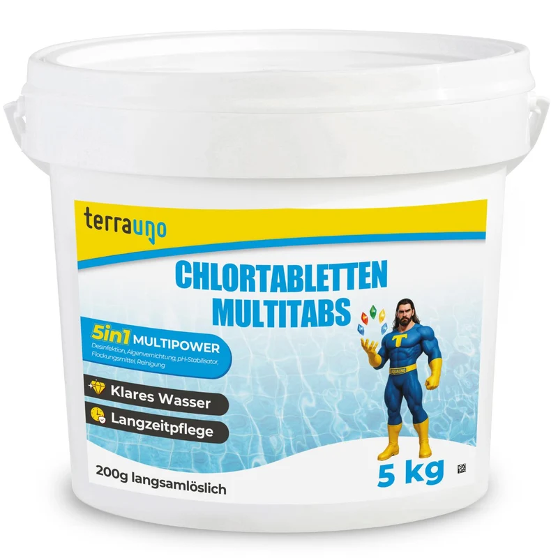 Chlortabletten 5 in 1 - 200g für Pools – Multitabs zur Langzeitpflege