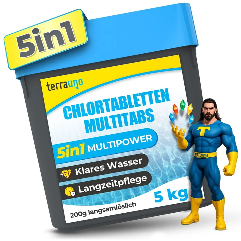 Chlortabletten 5 in 1 - 200g für Pools – Multitabs zur Langzeitpflege