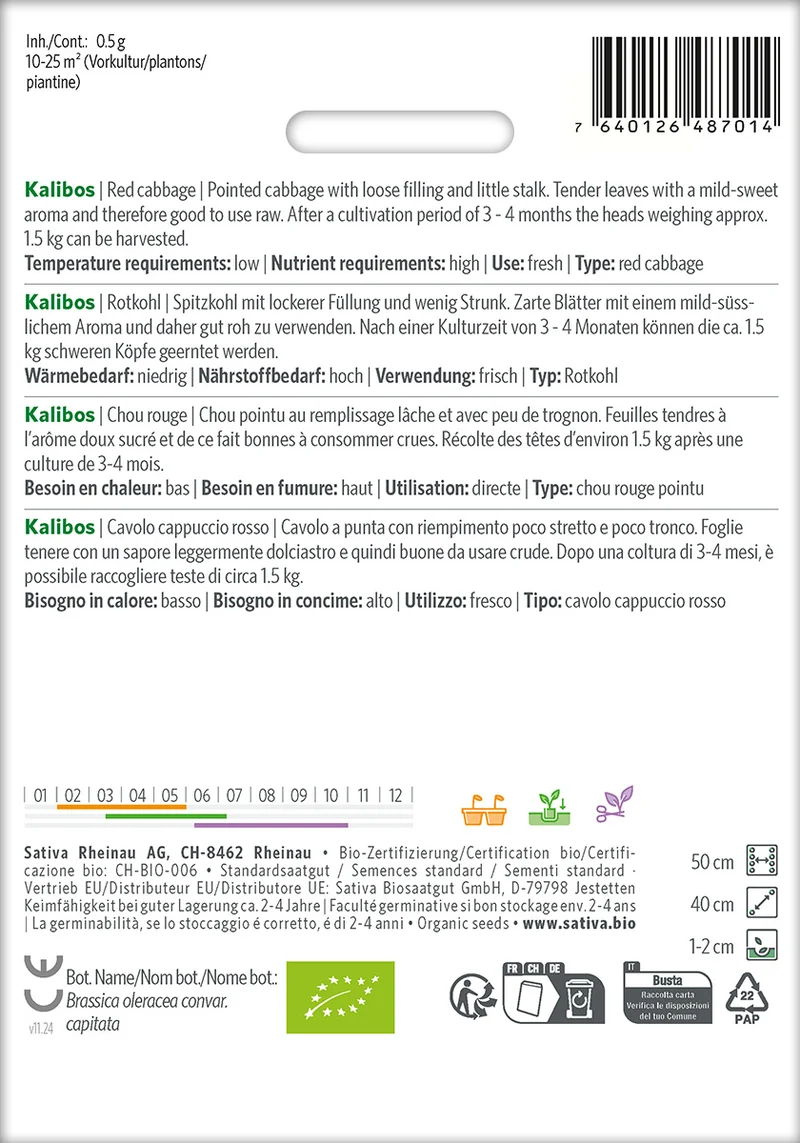 BIO Saatgut Rotkohl Kalibos
