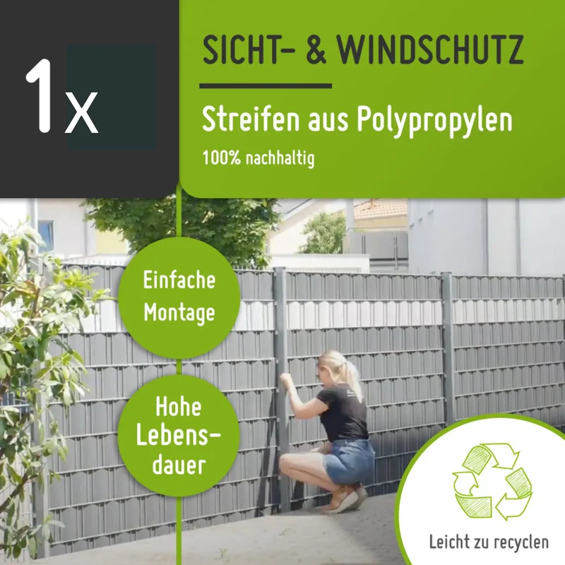 Sichtschutzstreifen | PP| Polypropylen | Lederoptik