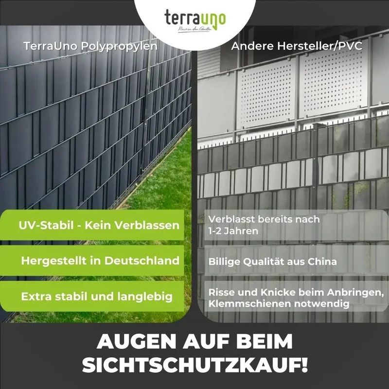 Sichtschutzstreifen | PP| Polypropylen | Lederoptik