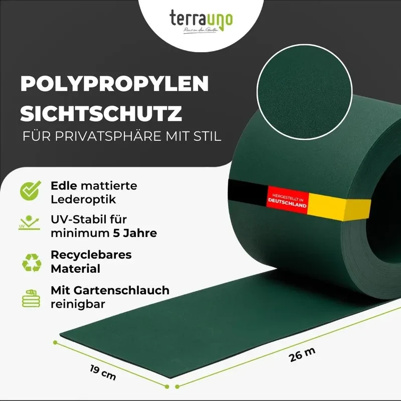 Sichtschutzstreifen | PP| Polypropylen | Lederoptik