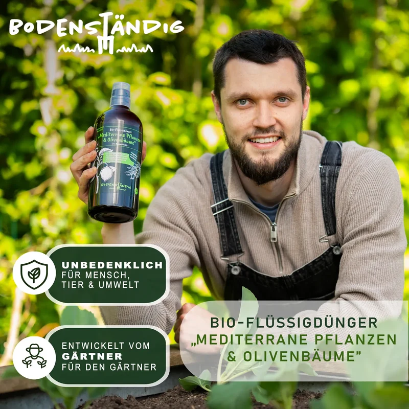 Bodenständig Bio-Flüssigdünger für Olivenbäume & mediterrane Pflanzen, 1 l
