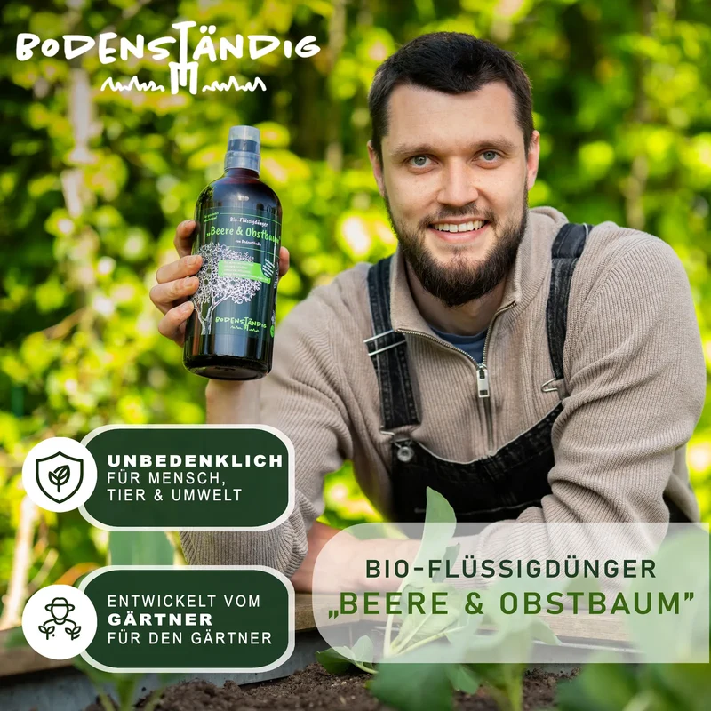 Bodenständig Beeren & Obstbaum Bio-Flüssigdünger – Für reiche Ernte & gesunde Pflanzen, 1 l