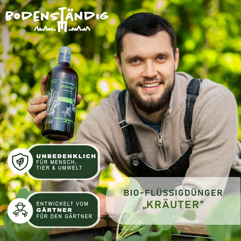 Bodenständig Kräuter Bio-Flüssigdünger – Für aromatische & schmackhafte Kräuter, 1 l