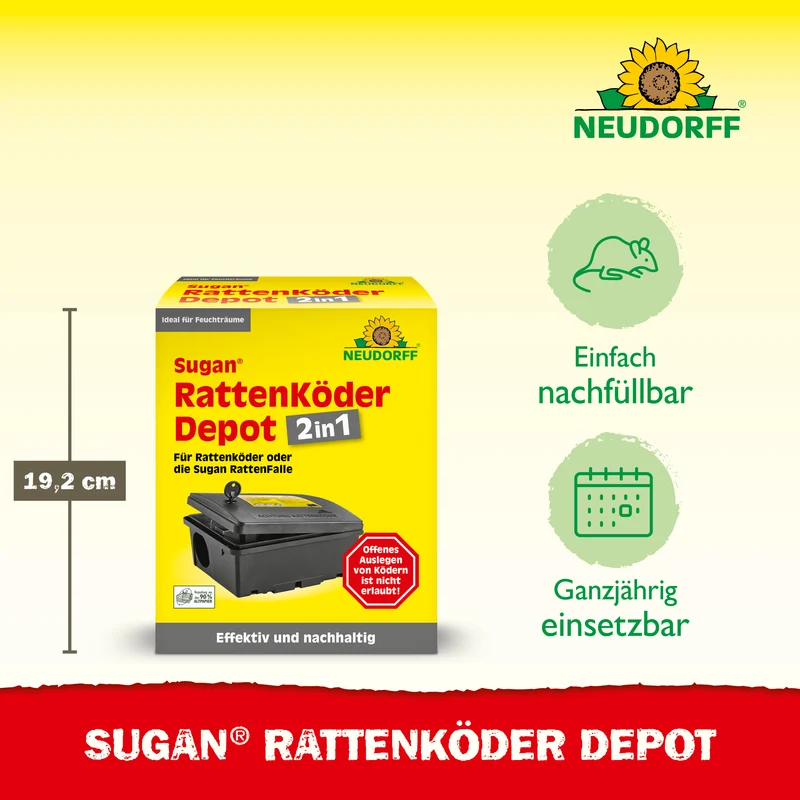 Neudorff Sugan RattenKöder Depot 2in1