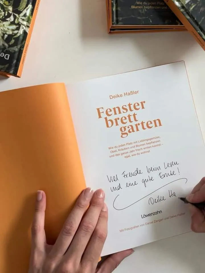 Buch Fensterbrettgarten handsigniert von Deike Haßler