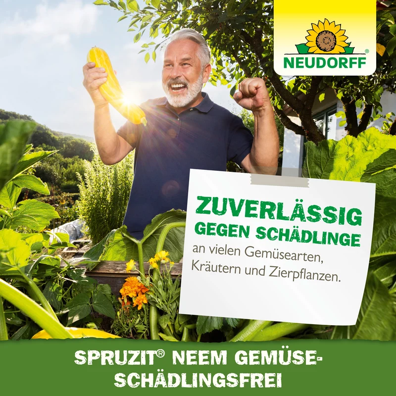 Neudorff Spruzit NEEM GemüseSchädlingsfrei gegen Blattläuse, Kartoffelkäferlarven, Weiße Fliege, Zikaden, Minierfliegen, Raupen, Thripse