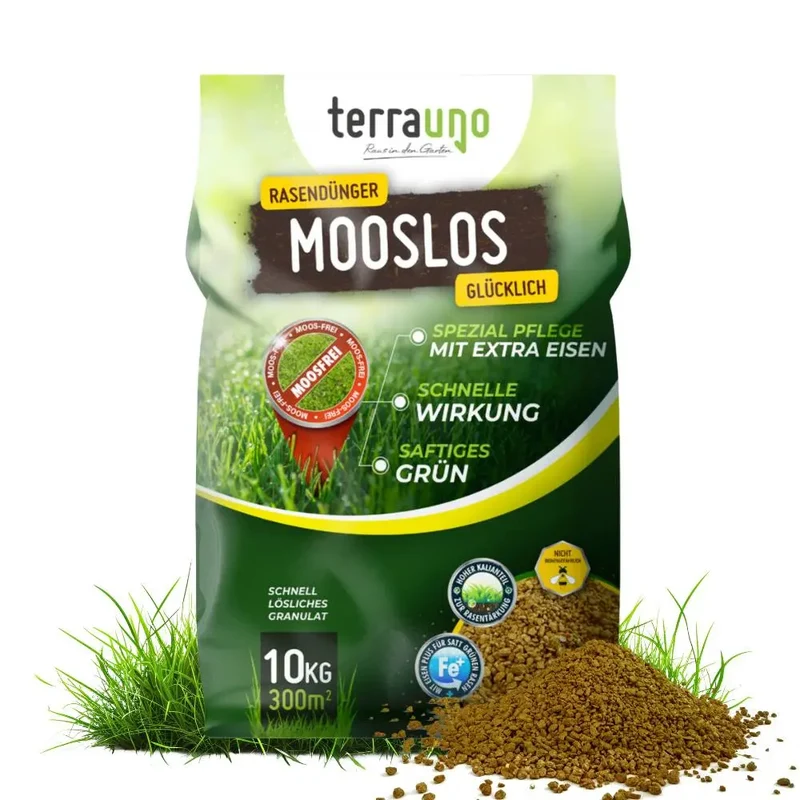 Rasendünger mit Eisen – Mooslos Glücklich