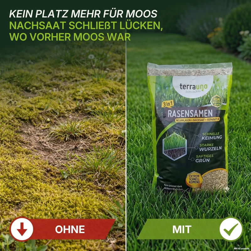 Rasendünger mit Eisen – Mooslos Glücklich