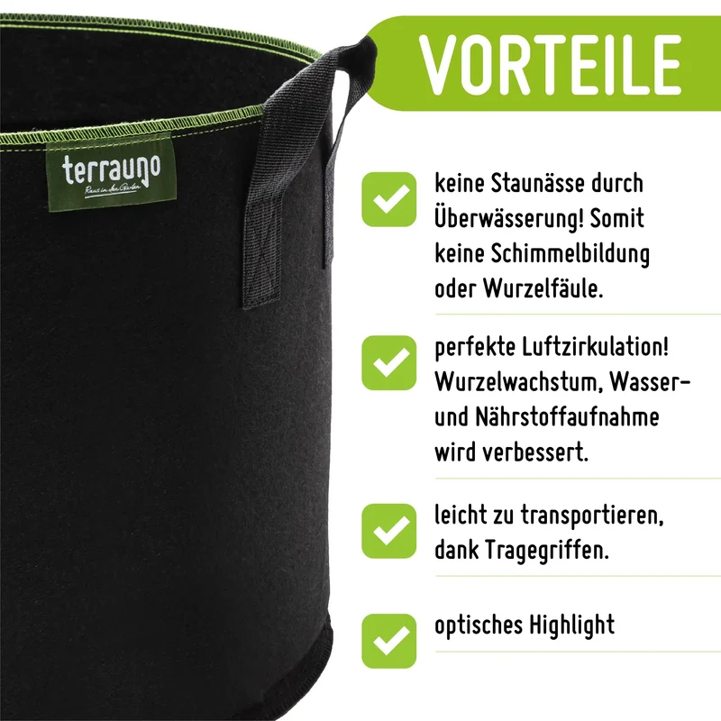 Pflanzsack aus Vliesstoff inkl. Pflanzenschilder