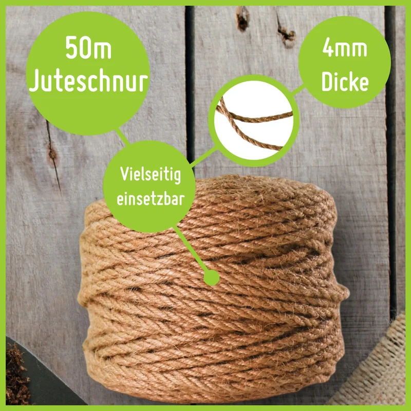 Juteschnur I 50 Meter I 4 mm