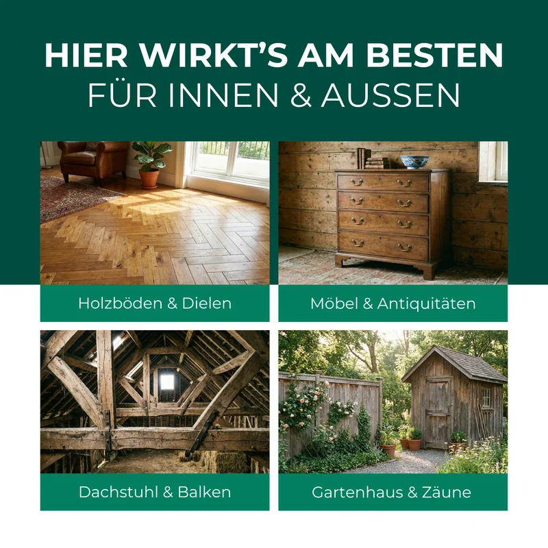 Holzwurm Spray: Holzwurmmittel gegen Holzwürmer, Holzbock & Nagekäfer für Innen & Außen inkl. E-Book