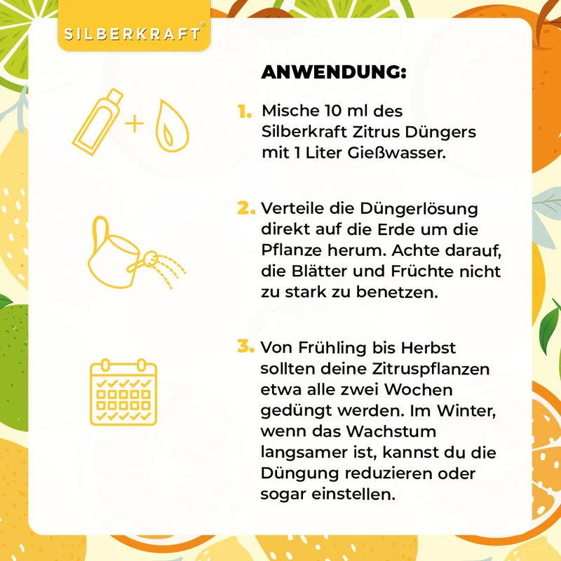 Zitrusdünger - Mineralischer NPK Flüssigdünger mit Stickstoff - Dünger für Zitruspflanzen - Zitronenbaum düngen