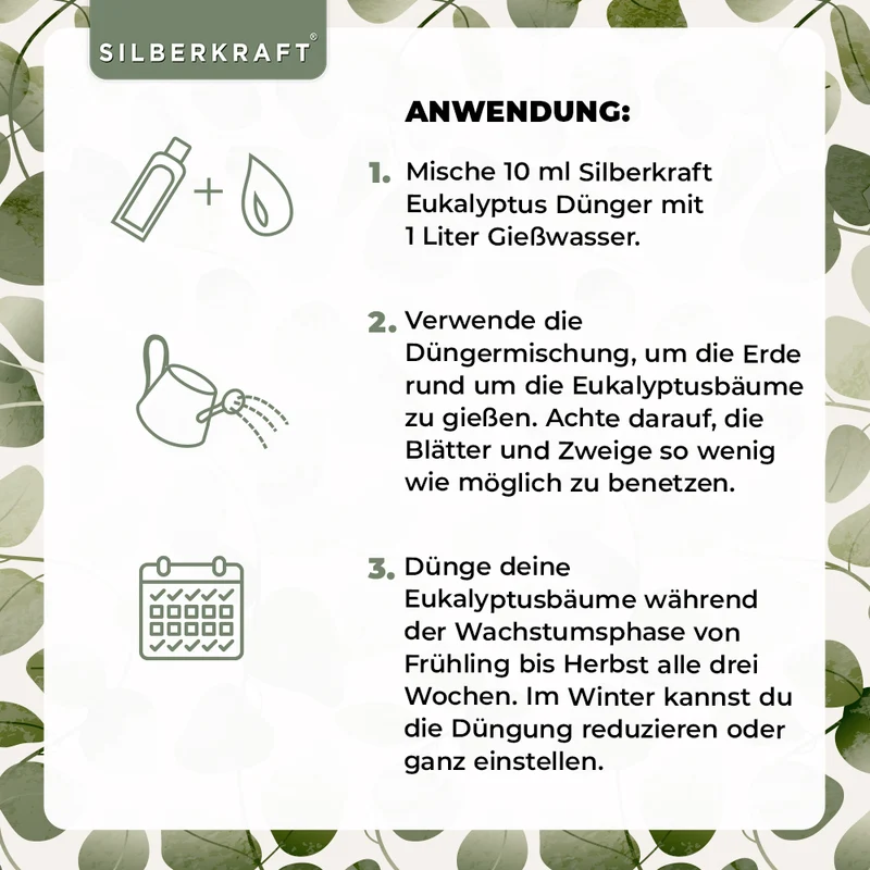 Eukalyptus Dünger - Mineralischer NPK Flüssigdünger mit Stickstoff - Dünger für Eukalyptus - Eukalyptusbaum düngen