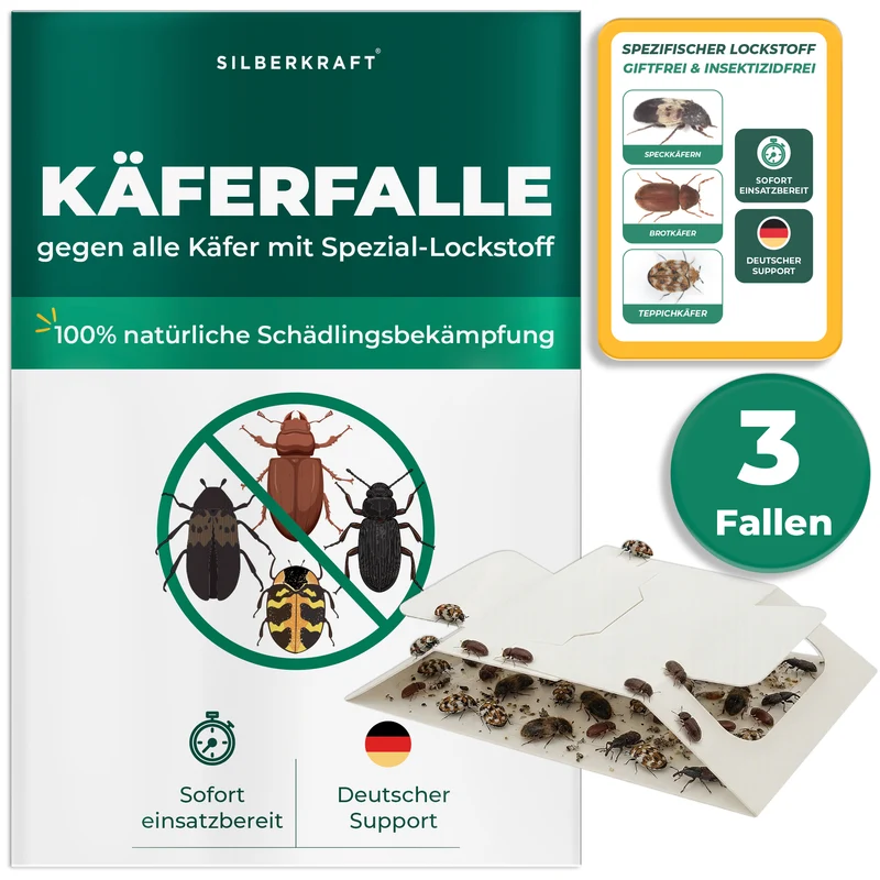 Käferfalle gegen diverse Käfer – Universal-Klebefalle mit Lockstoff